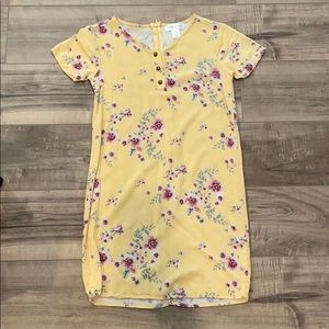 White Fawn Yellow Flower Girls Dress